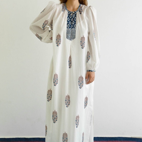 Virginie Violet Print Caftan Dress nwot - Picture 3 of 12